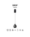 DROP * COLGANTE LED 7W 3000K 36° NEGRO PERLA